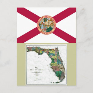 Karte Florida und Staatsflagge