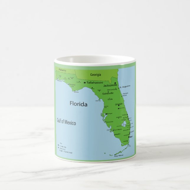 Karte Florida USA - Golf von Mexiko Kaffeetasse (Mittel)