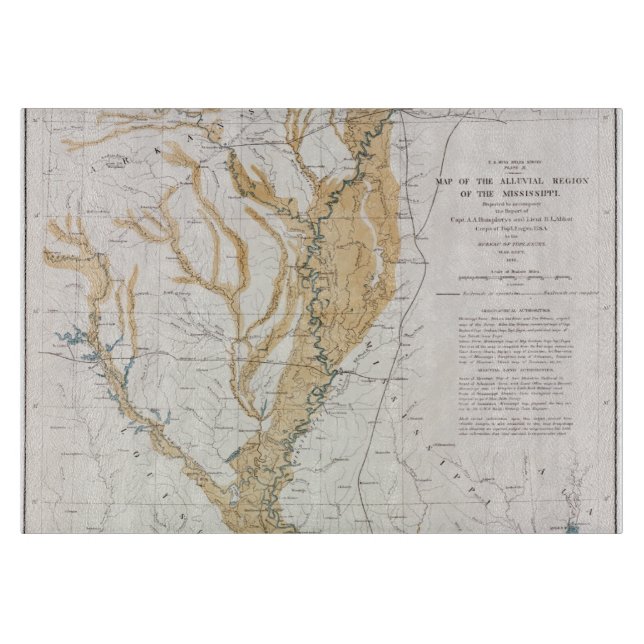 KARTE: FLUSS MISSISSIPI, 1861 SCHNEIDEBRETT (Vorderseite)