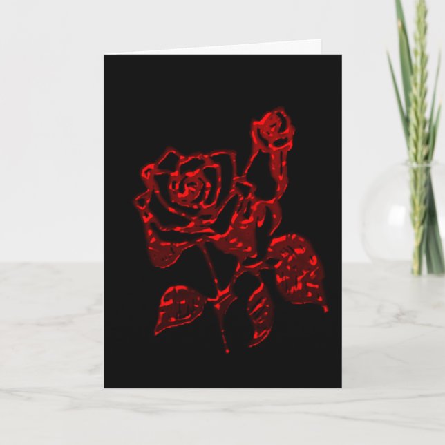 Karte flüssige Rosengotische Valentines Tages (Vorderseite)