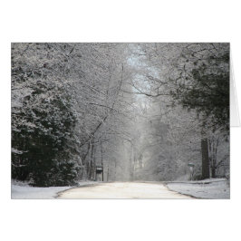 Karte, Fotografie der Snowy-Szene mit Straße, Bäum