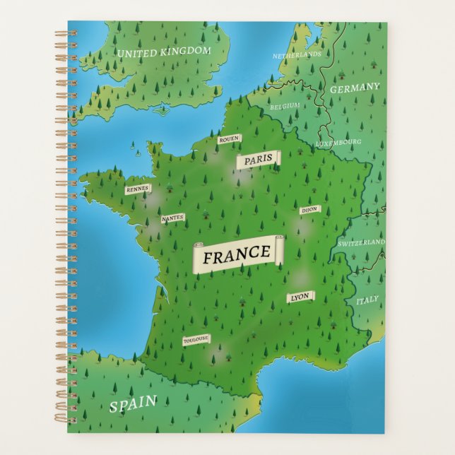 Karte Frankreichs Planer (Vorderseite)