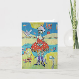 Karte "Frau mit Goldfisch