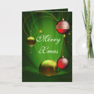 Karte Frohe Weihnachten Rote Bälle