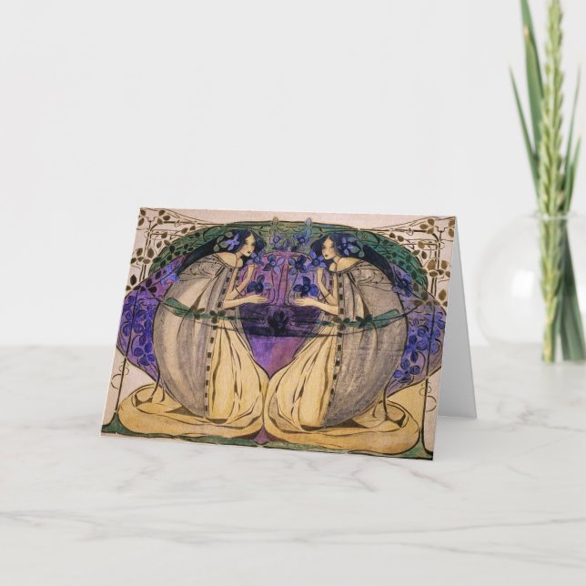 Karte: Frühling von Frances Macdonald Karte (Vorderseite)