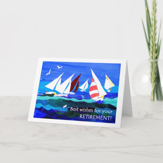 Karte für beste Wünsche - Segeln (Vorderseite)