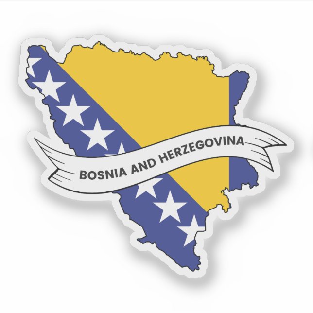 Karte für Bosnien und Herzegowina Aufkleber (Vorderseite)