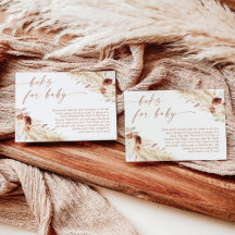Karte für Bücher für Baby | Boho Pampas Gras