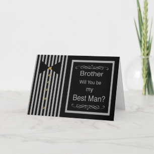 Karte für die Bitte an den Bruder, Trauzeuge zu se