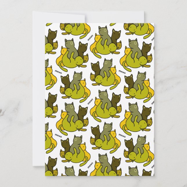 Karte für die flache AnkündigungOlivenkitten (Vorderseite)