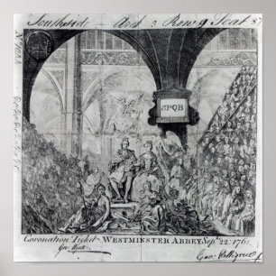 Karte für die Krönung von George III Poster