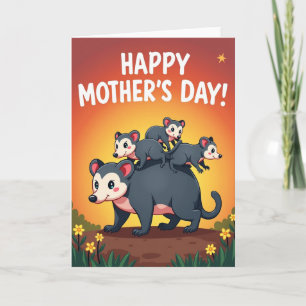 Karte für die Marsupialfamilie beim Sonnenuntergan