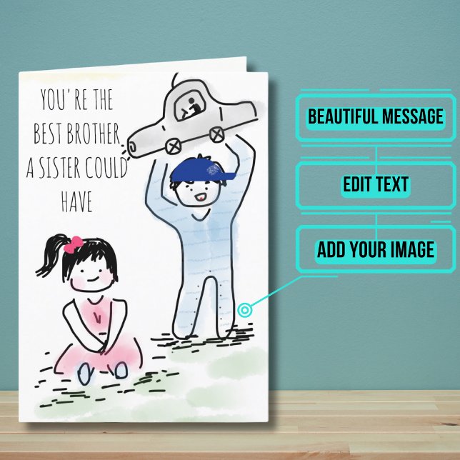 Karte für einen Bruder aus einer Schwester (This cool card is specifically for that special brother in your life.)