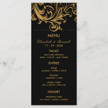 Karte für Hochzeiten in Schwarz und Gold