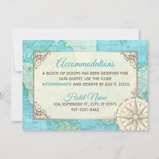 Karte für Hochzeitreisen (Vorderseite)