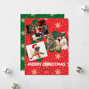 KARTE FÜR MERRY CHRISTMAS GREETING MIT 3 FOTOS