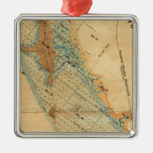 Karte für Salzmoore und Gezeitengebiete Silbernes Ornament