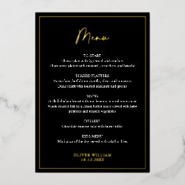 Karte für Taufen in Schwarz, Weiß und Gold Foil