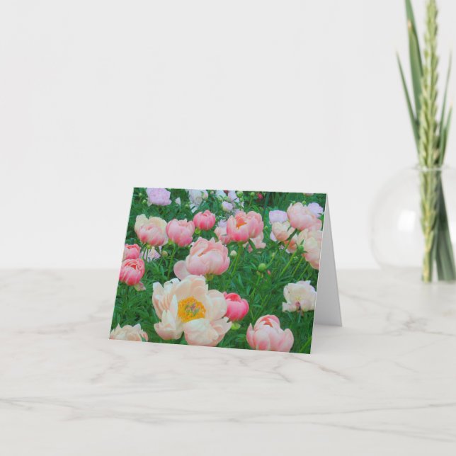Karte, "GARDEN OF PASTEL PEONIES" Karte (Vorderseite)