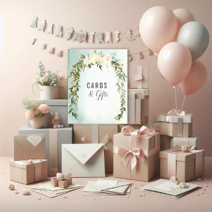 Karte & Geschenke Green White Rose Baby Sprinkle D Poster