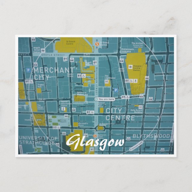 Karte Glasgow-Stadt (Vorderseite)