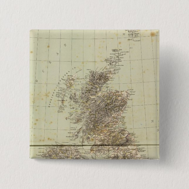 Karte Großbritannien Atlas Button (Vorderseite)