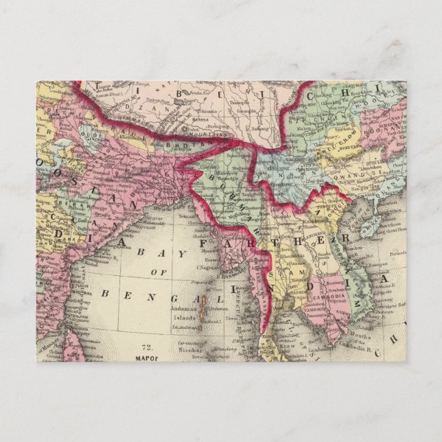 Karte Hindoostan, Farther India, China und Tibet (Vorderseite)