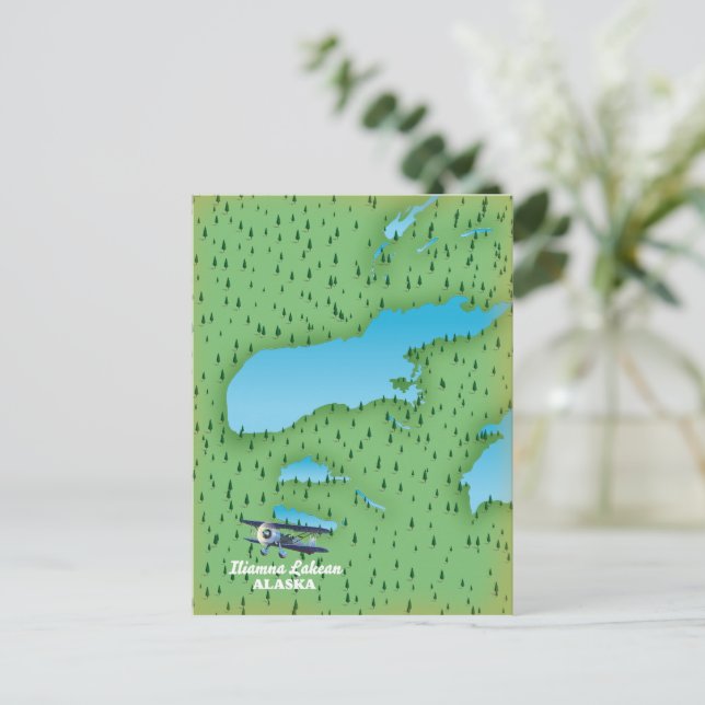 Karte Iliamna See Alaska (Stehend Vorderseite)