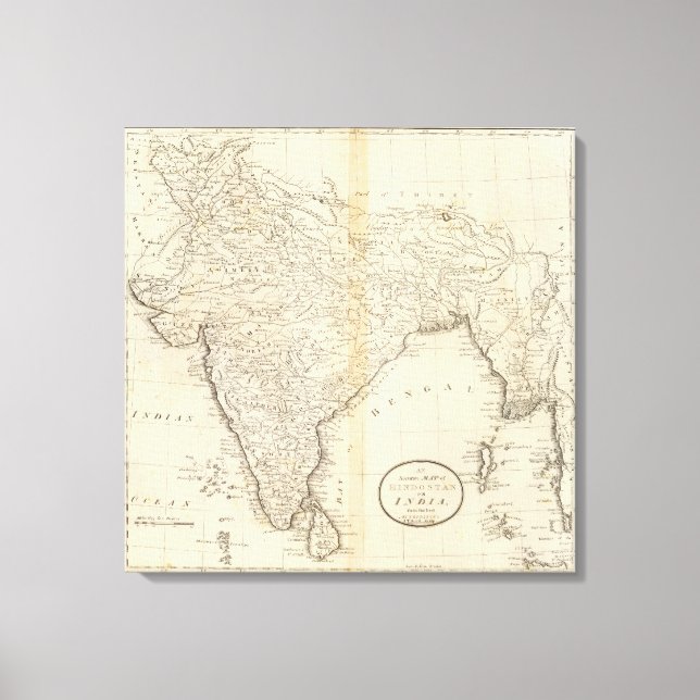 Karte Indiens Leinwanddruck (Vorderseite)
