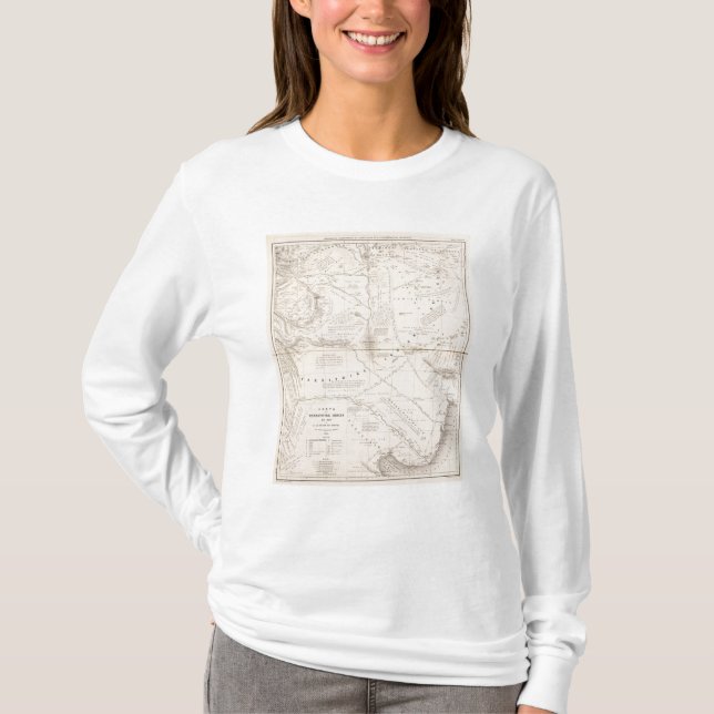 Karte, indisches Gebiet südlich der Pampas-Region T-Shirt (Vorderseite)