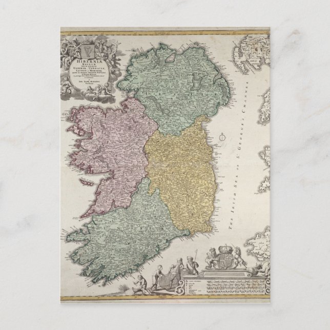 Karte Irlands mit den Provinzen Ulster (Vorderseite)