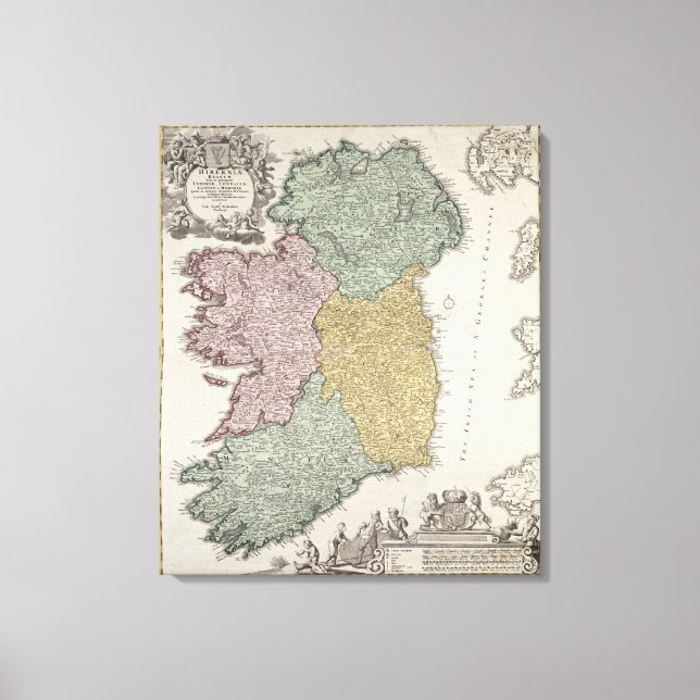 Karte Irlands mit den Provinzen Ulster Leinwanddruck (Vorderseite)