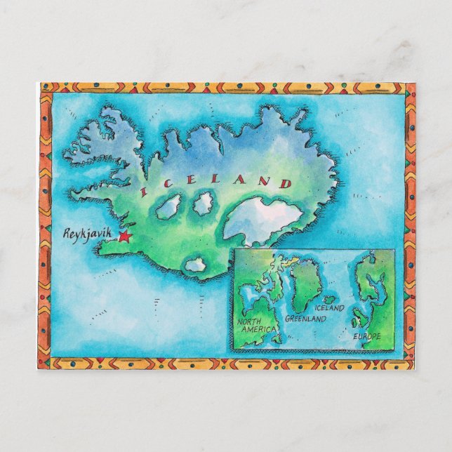 Karte Islands (Vorderseite)