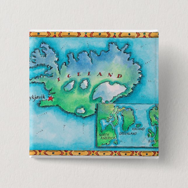 Karte Islands Button (Vorderseite)