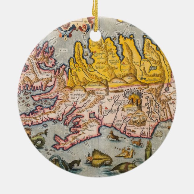 Karte Islands Keramikornament (Hinten)
