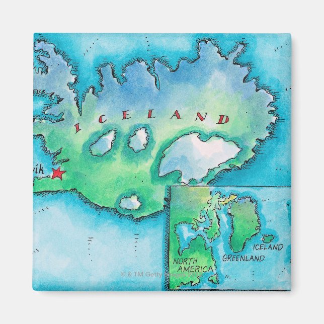 Karte Islands Magnet (Vorne)