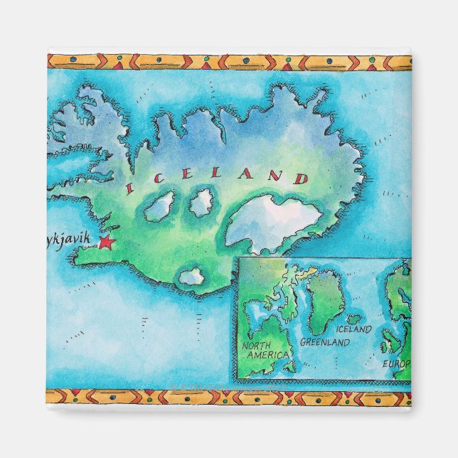 Karte Islands Magnet (Vorne)