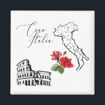 *~* Karte Italiens Ciao Italia Italienische Sprach Magnet<br><div class="desc">Energy Enhanced ELEGANT CLASSIY WHITE BLACK GREEN RED ITALIAN LANGUAGE MAP Design on REFRIGERATOR: The text is CIAO ITALIA which translate to HELLO ITALY in the ITALIAN LANGUAGE The colors of the ITALIAN FLAG are clearly present in this design. They are GREEN WHITE and RED. ITALY and ITALIAN THEME design...</div>