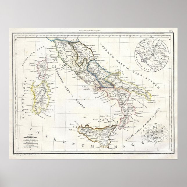 Karte Italiens in der antiken römischen Zeit Poster (Vorne)