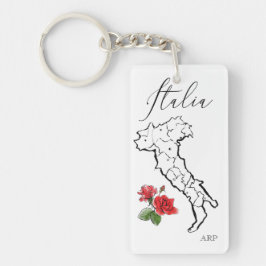 *~* Karte Italiens Italienische Rose Schlüsselanhänger