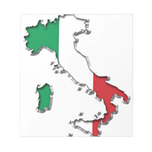 Karte Italiens Notizblock