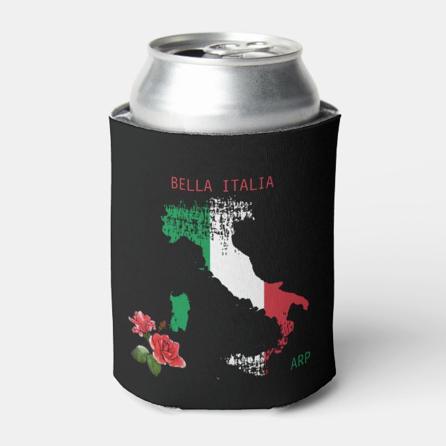 *~* Karte Italiens Saluti Italia Italienische Spra Dosenkühler (Kanne Vorderseite)