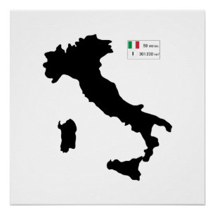 Karte Italiens und Big Data Poster