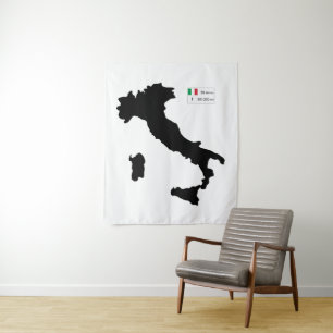 Karte Italiens und Big Data Wandteppich