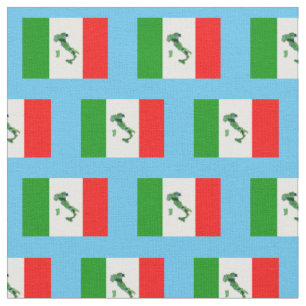 Karte Italiens und italienische Flagge Stoff