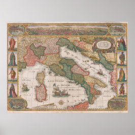 Karte Italiens von Cornelis II Danckerts 1640 Poster