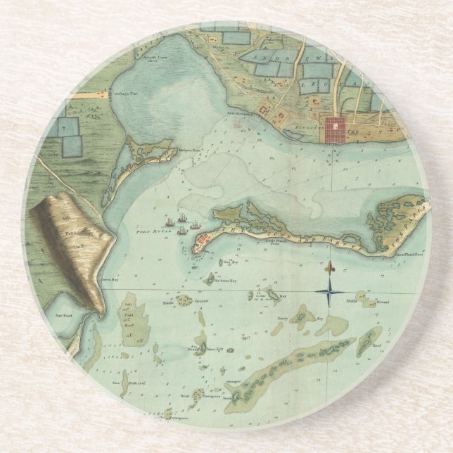 KARTE: JAMAIKA, 1756 UNTERSETZER (Vorne)