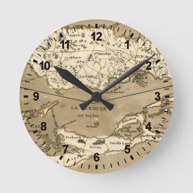 KARTE: JAMAIKA, 1767 RUNDE WANDUHR (Vorderseite)