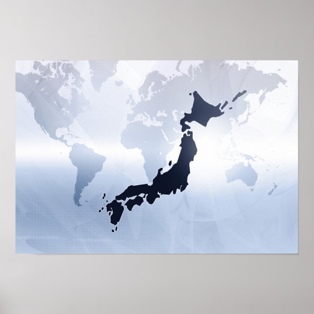 Karte Japans 2 Poster (Vorne)