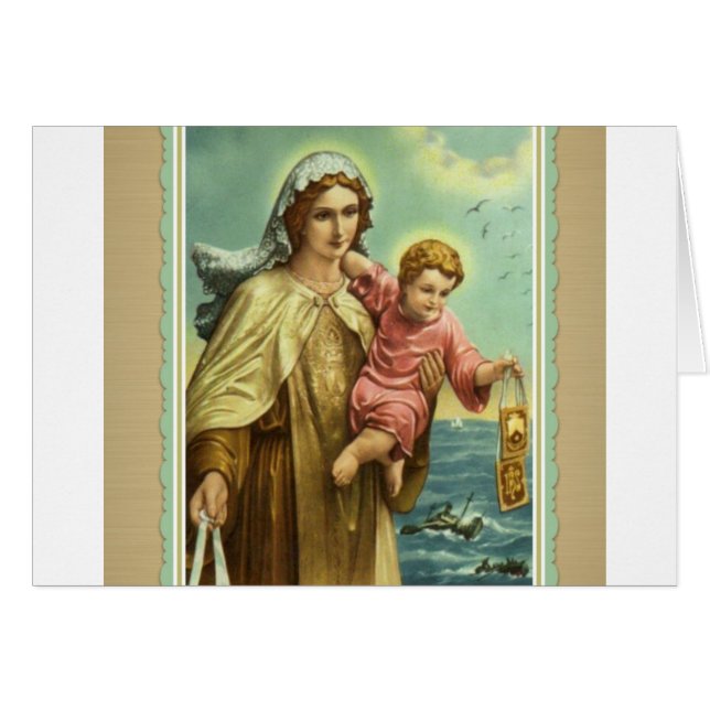Karte Jungfrau-Marys das Karmel Maris Stella (Vorderseite (Horizontal))